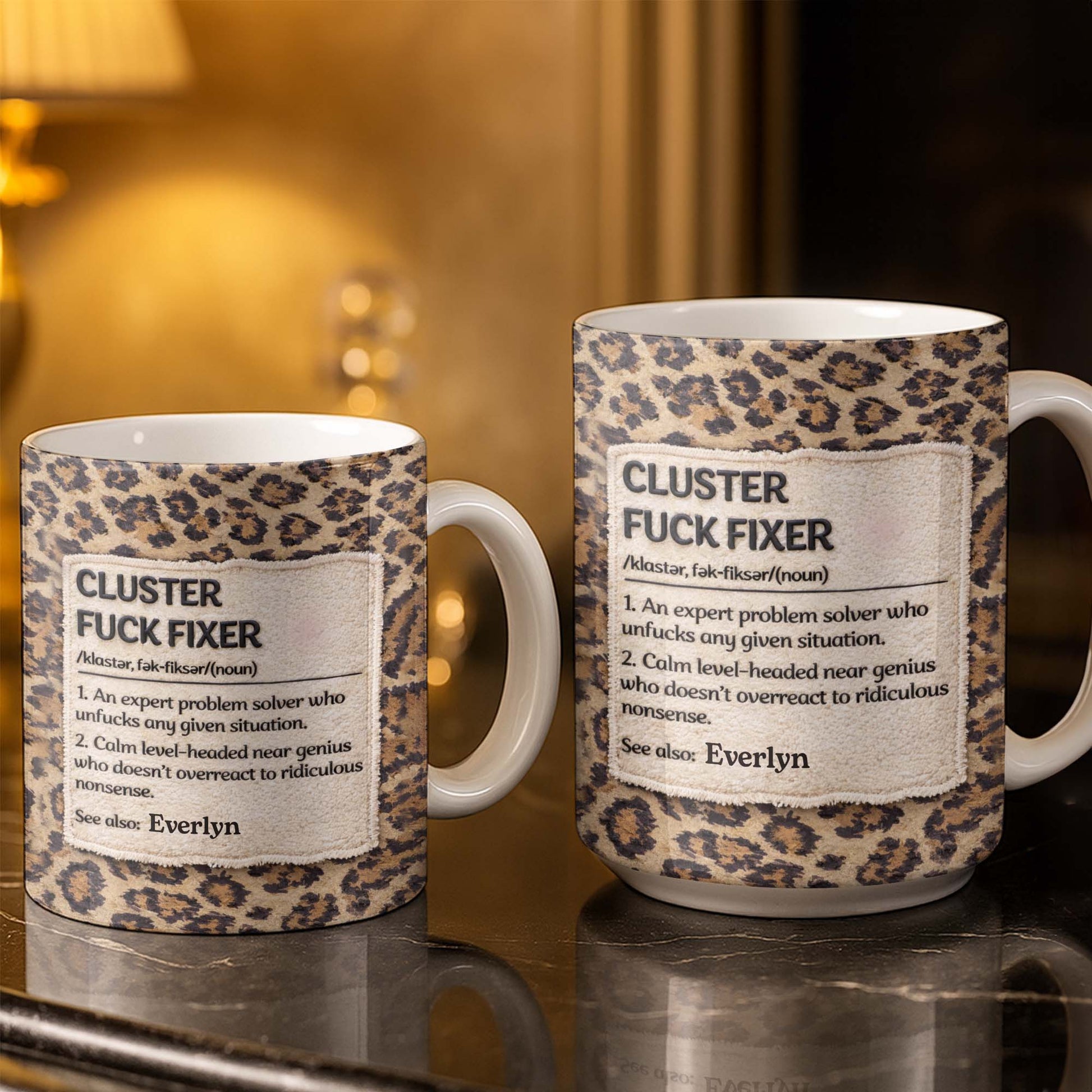 Cluster F❤️ck Fixer Leopard Print Mug