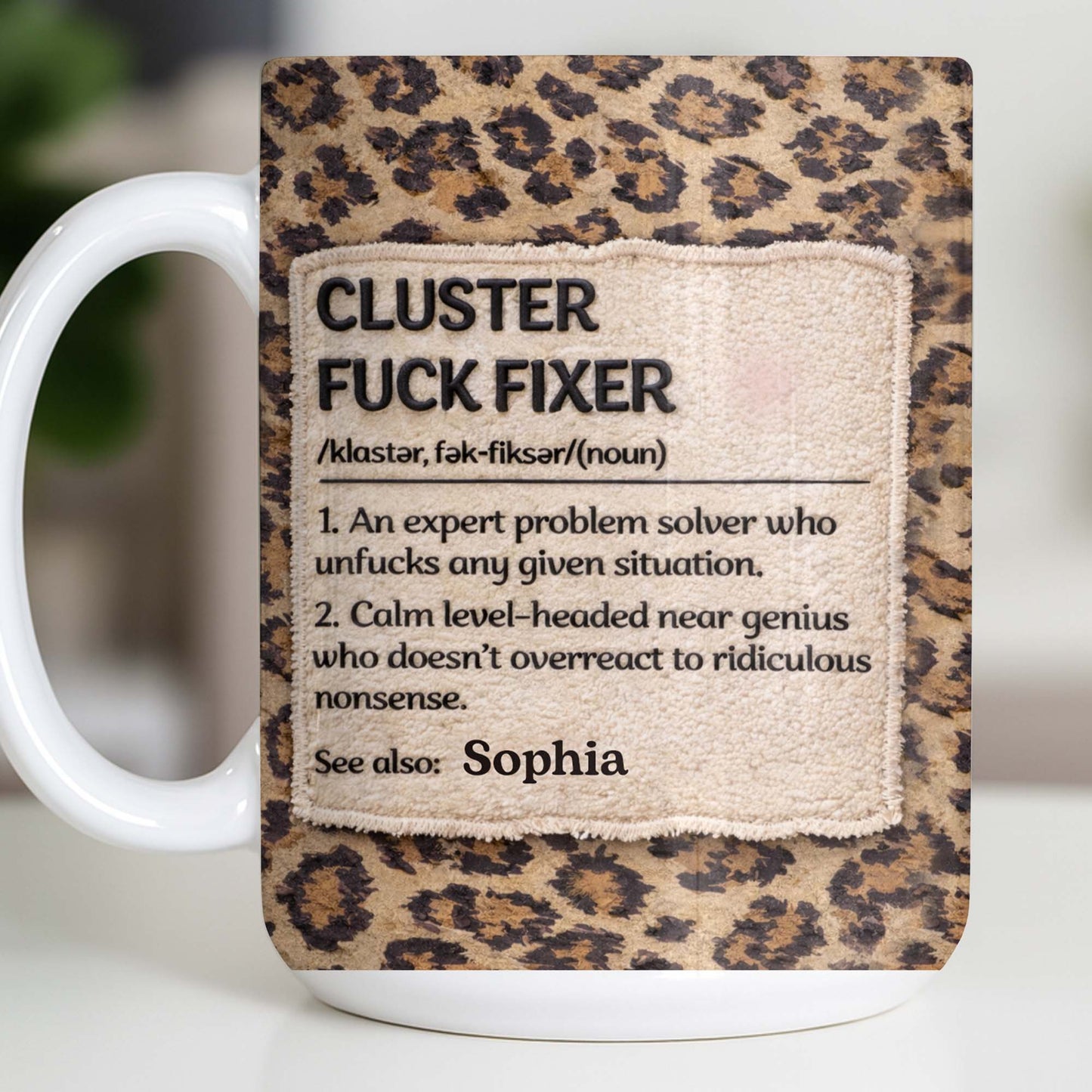 Cluster F❤️ck Fixer Leopard Print Mug