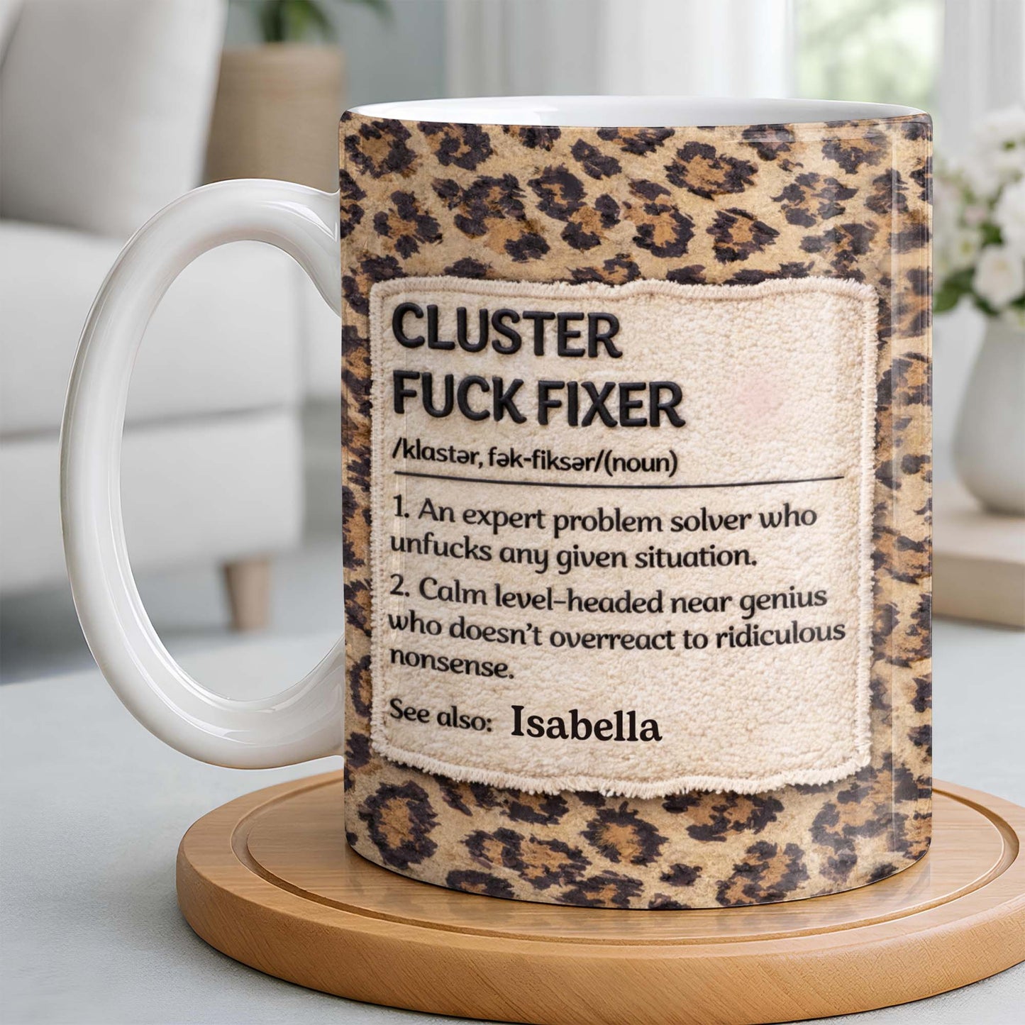 Cluster F❤️ck Fixer Leopard Print Mug