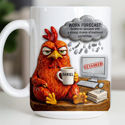 Work Forecast Scattered Sarcasm Grumpy Chicken At Desk