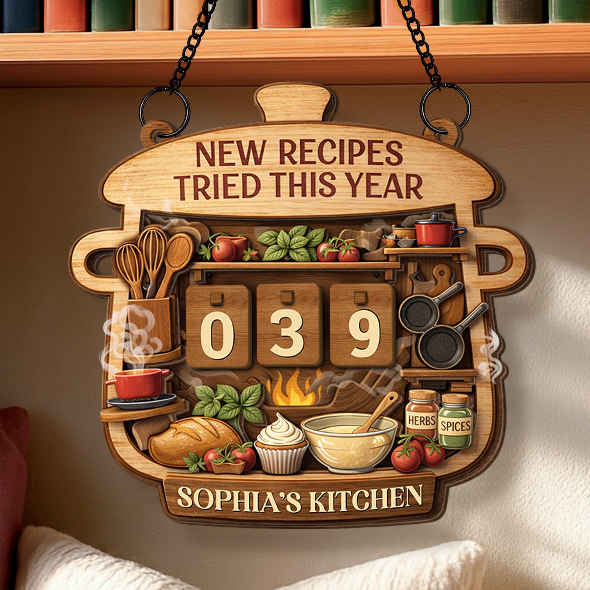 New Recipes Tried This Year, Personalized Custom Tracker Sign, Gift For ...