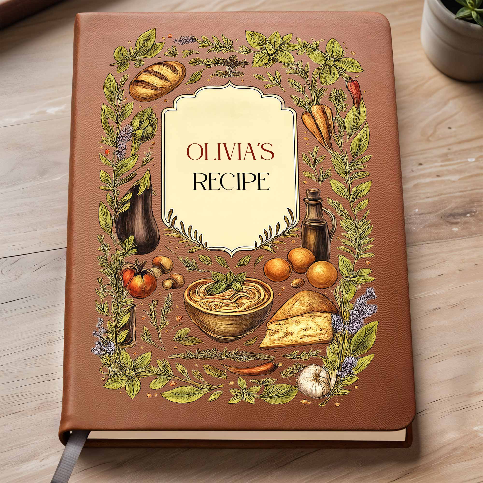 My Recipe, Personalized Custom Leather Journal, Gift For Cooking Lovers ...