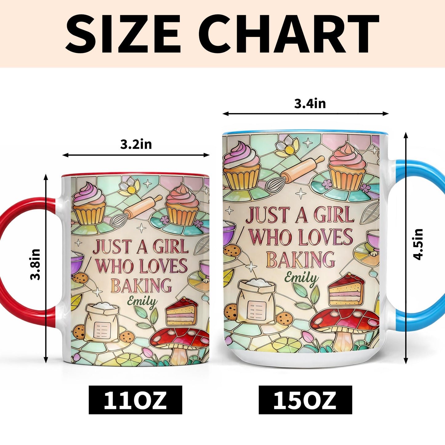 Just A Girl Who Loves Baking Stained Glass Style Cupcake And Whisk