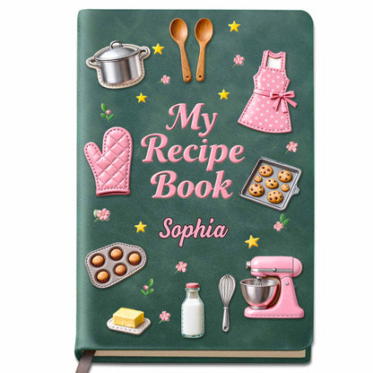 My Recipe Book Kitchen Apron And Stand Mixer Baking Theme