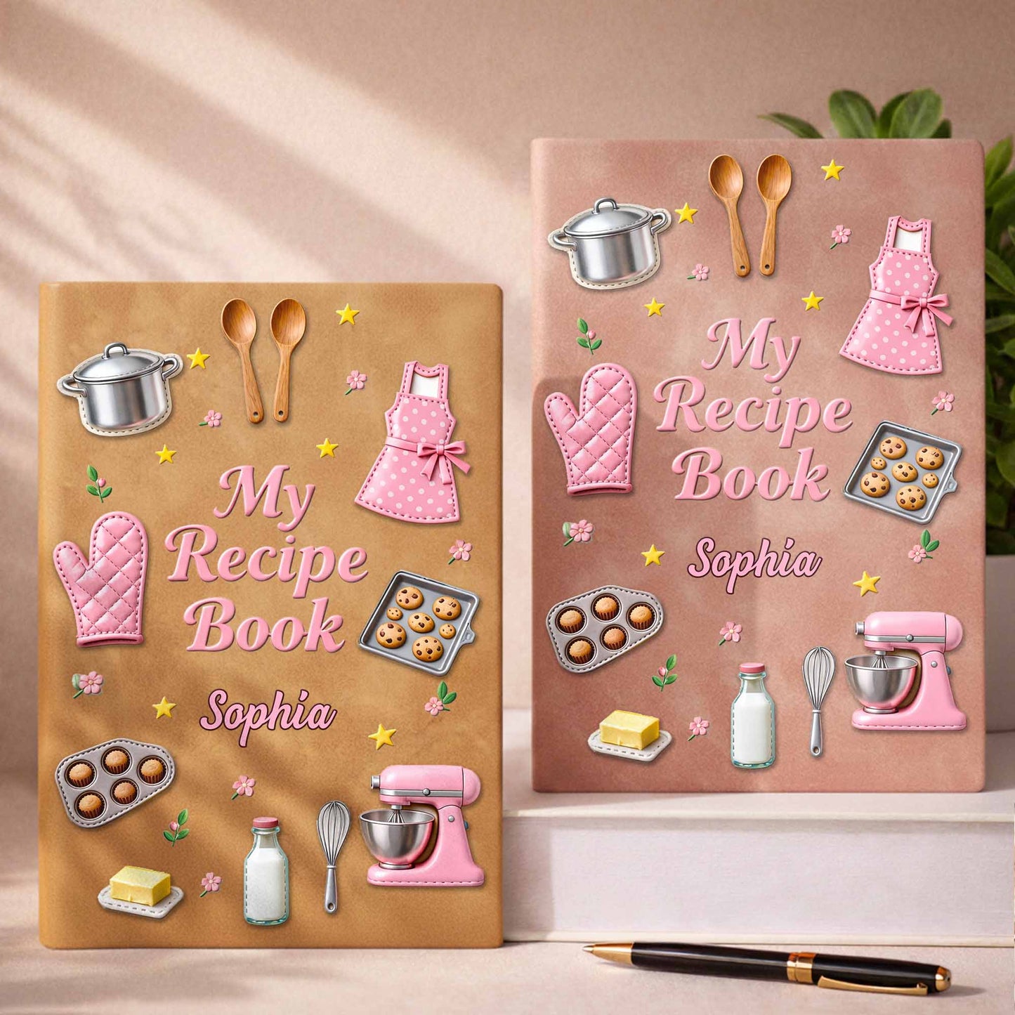 My Recipe Book Kitchen Apron And Stand Mixer Baking Theme