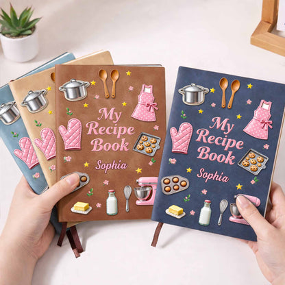 My Recipe Book Kitchen Apron And Stand Mixer Baking Theme