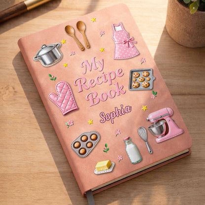 My Recipe Book Kitchen Apron And Stand Mixer Baking Theme