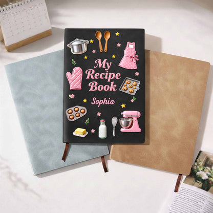My Recipe Book Kitchen Apron And Stand Mixer Baking Theme