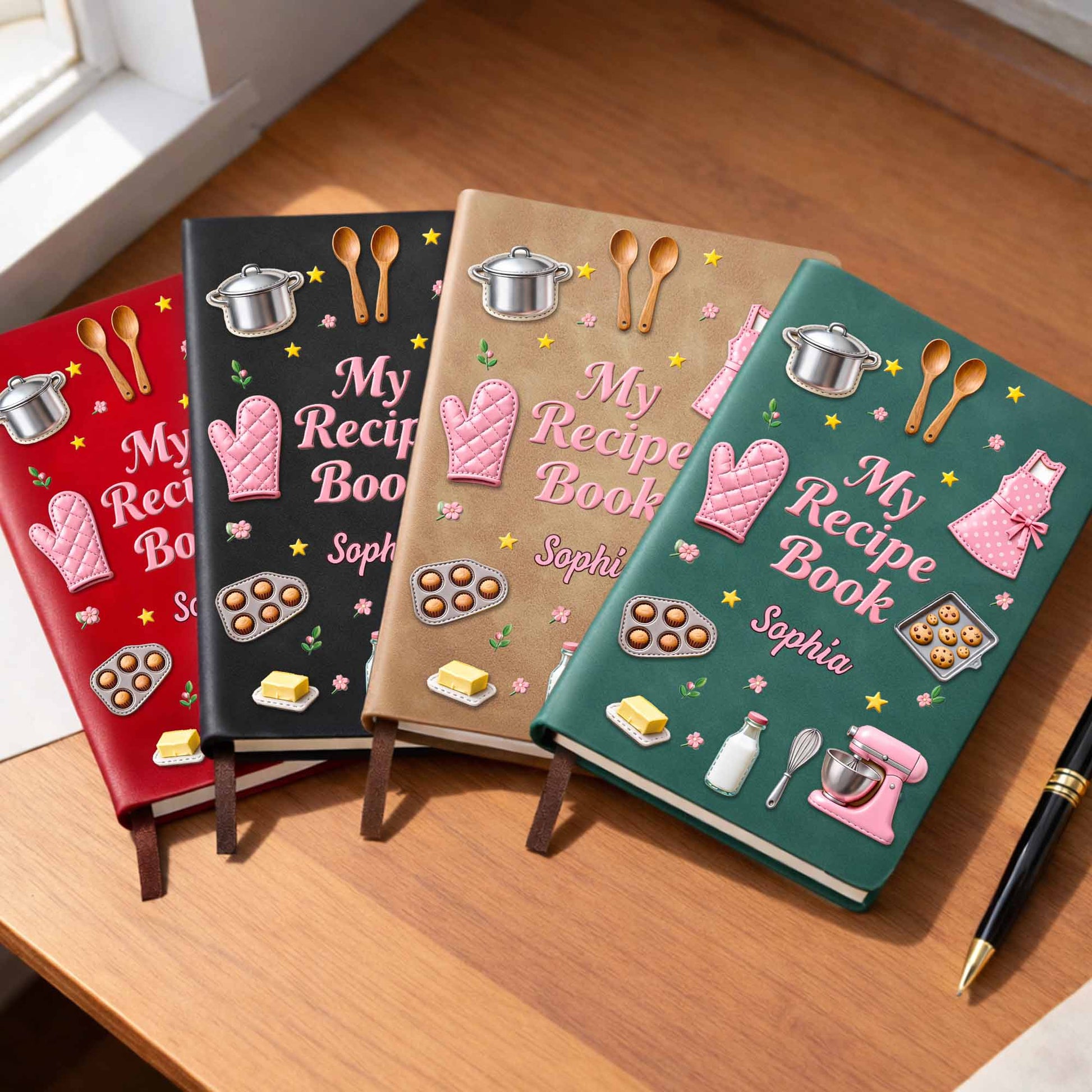 My Recipe Book Kitchen Apron And Stand Mixer Baking Theme