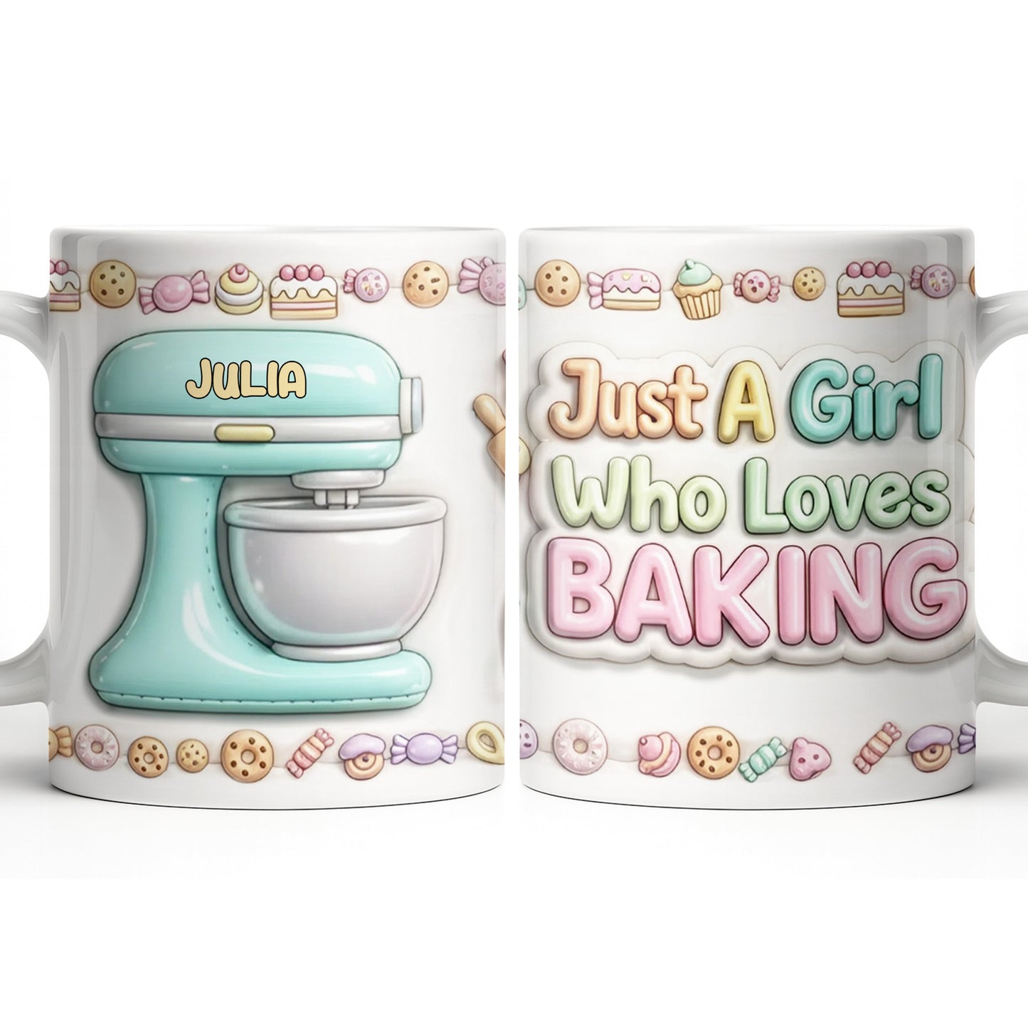 Just A Girl Who Loves Baking With Mixer And Cupcakes