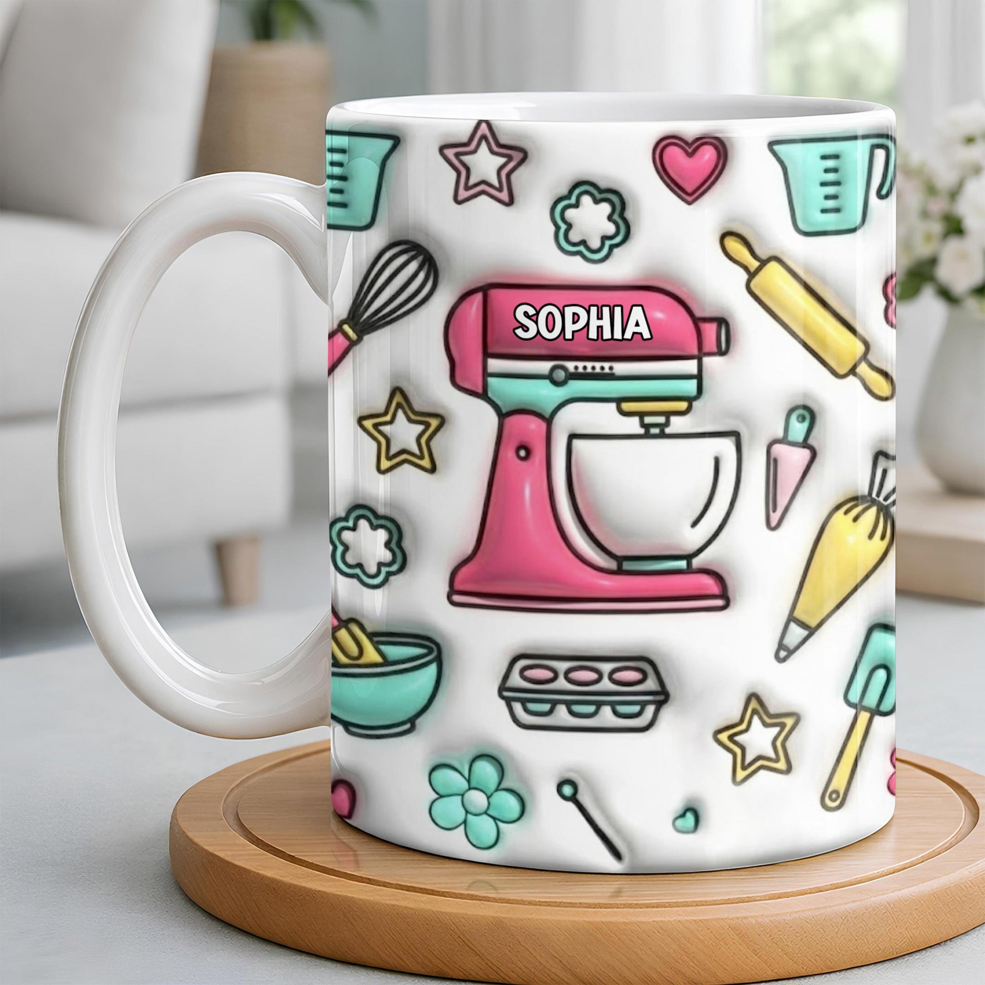 Personalize Your Baking Lover's Cup With Mixer and Whisk