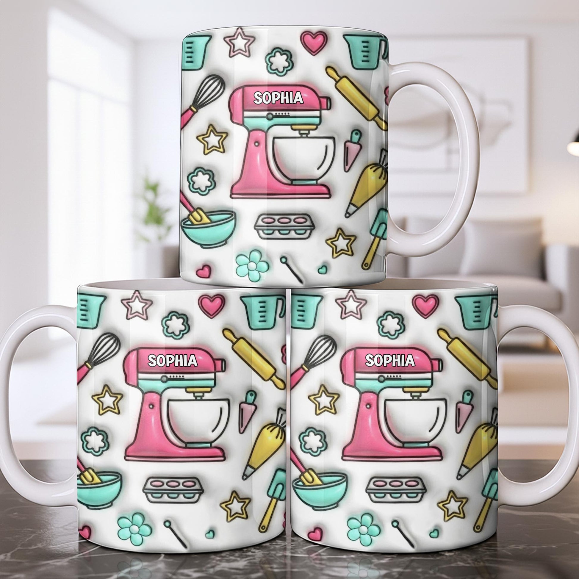 Personalize Your Baking Lover's Cup With Mixer and Whisk