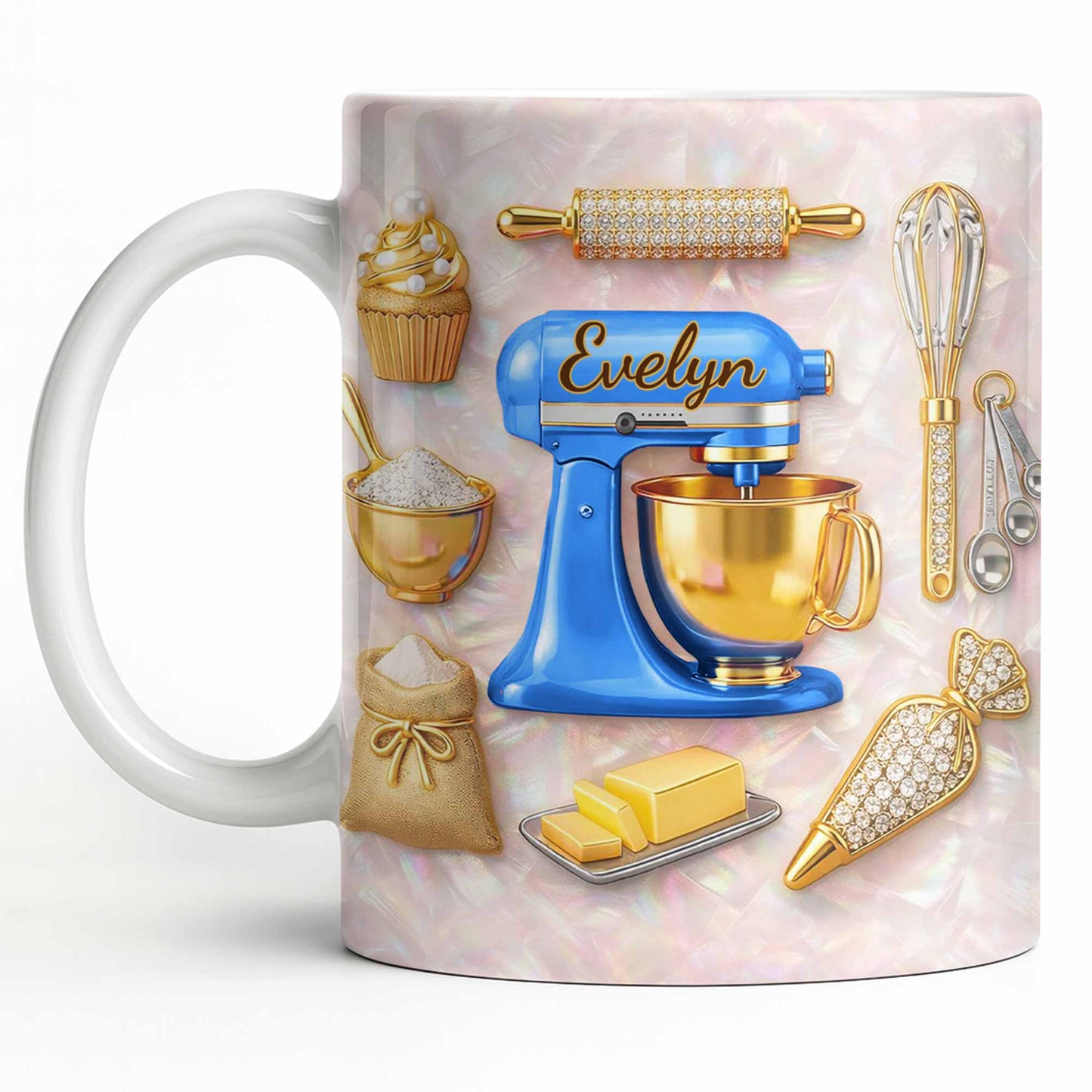 Baking With Love And Style Gold Mixer And Rolling Pin