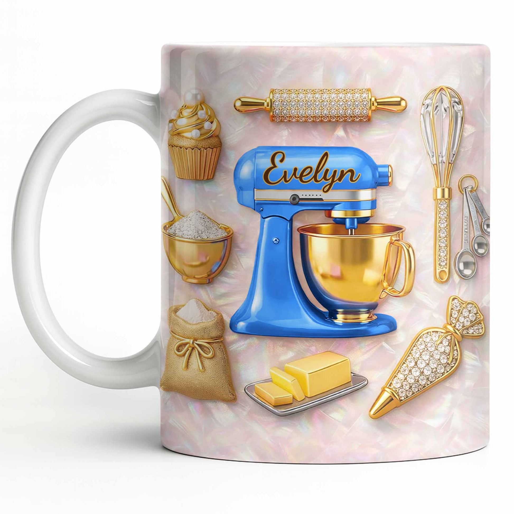 Baking With Love And Style Gold Mixer And Rolling Pin