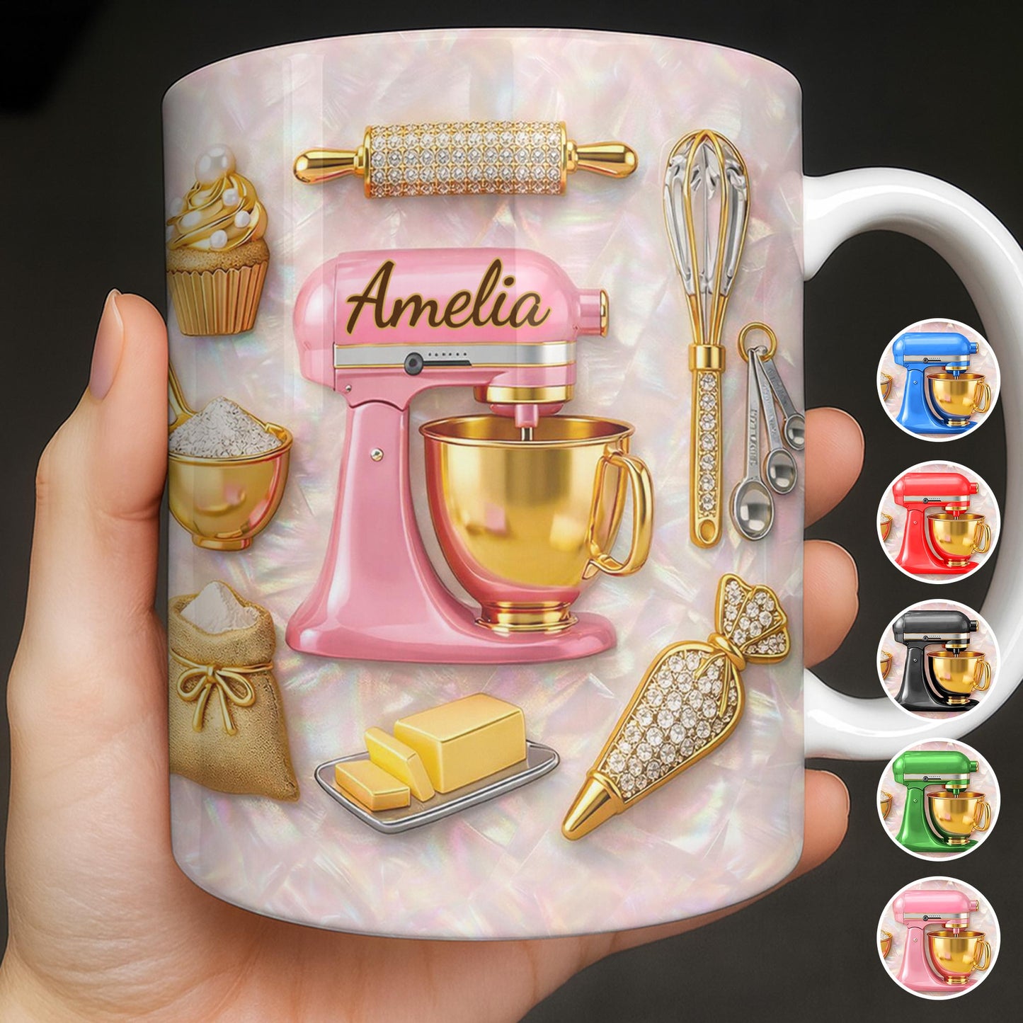 Baking With Love And Style Gold Mixer And Rolling Pin