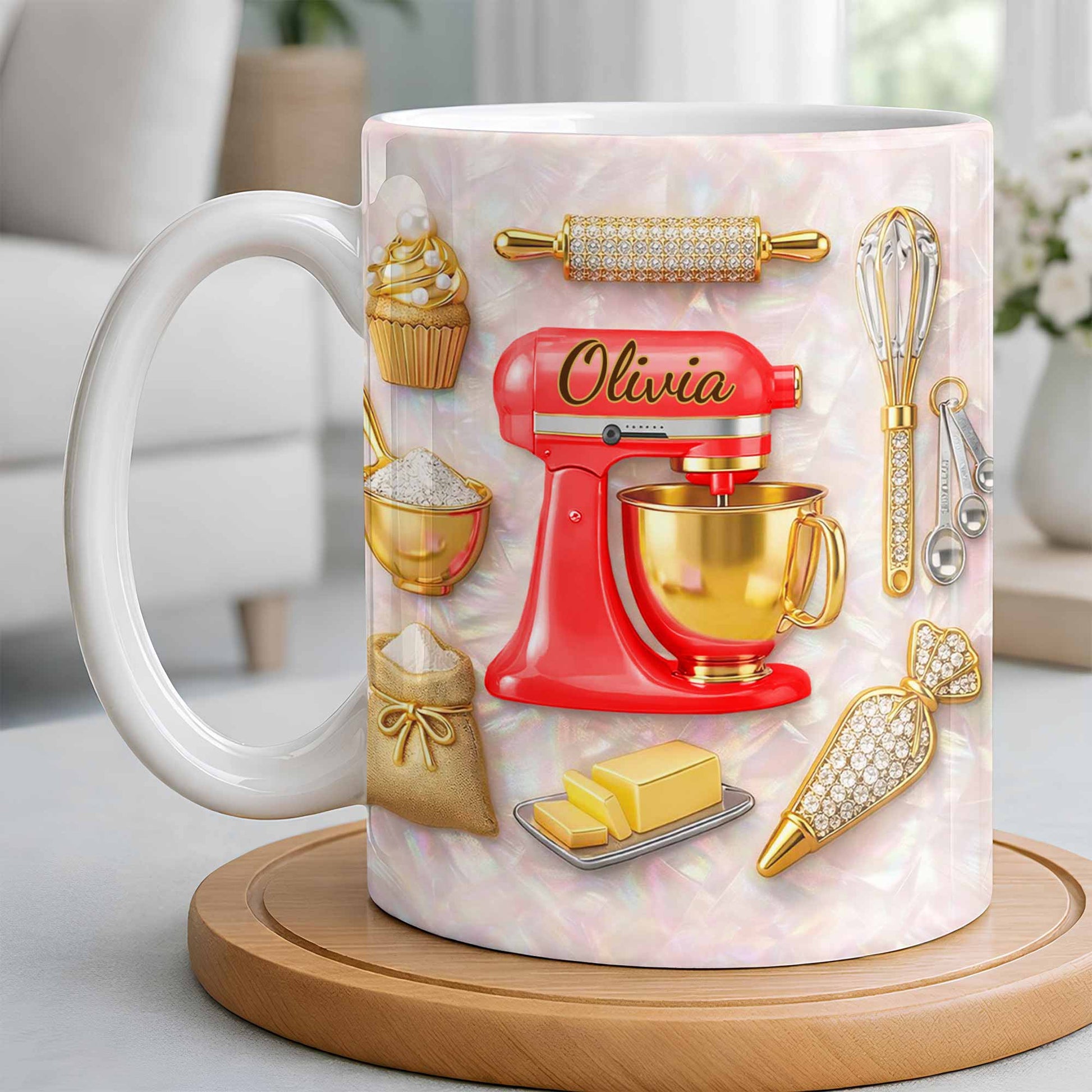 Baking With Love And Style Gold Mixer And Rolling Pin