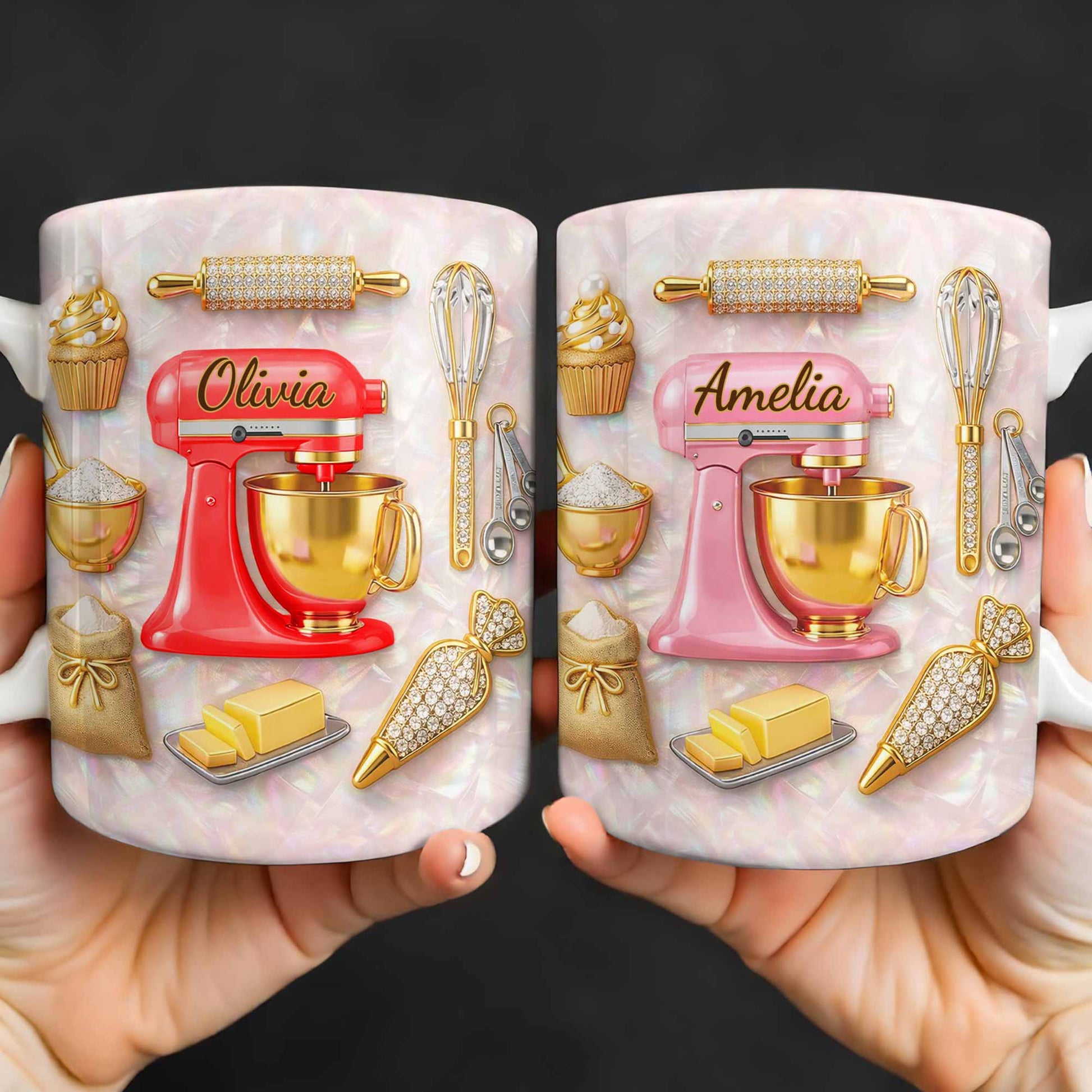 Baking With Love And Style Gold Mixer And Rolling Pin