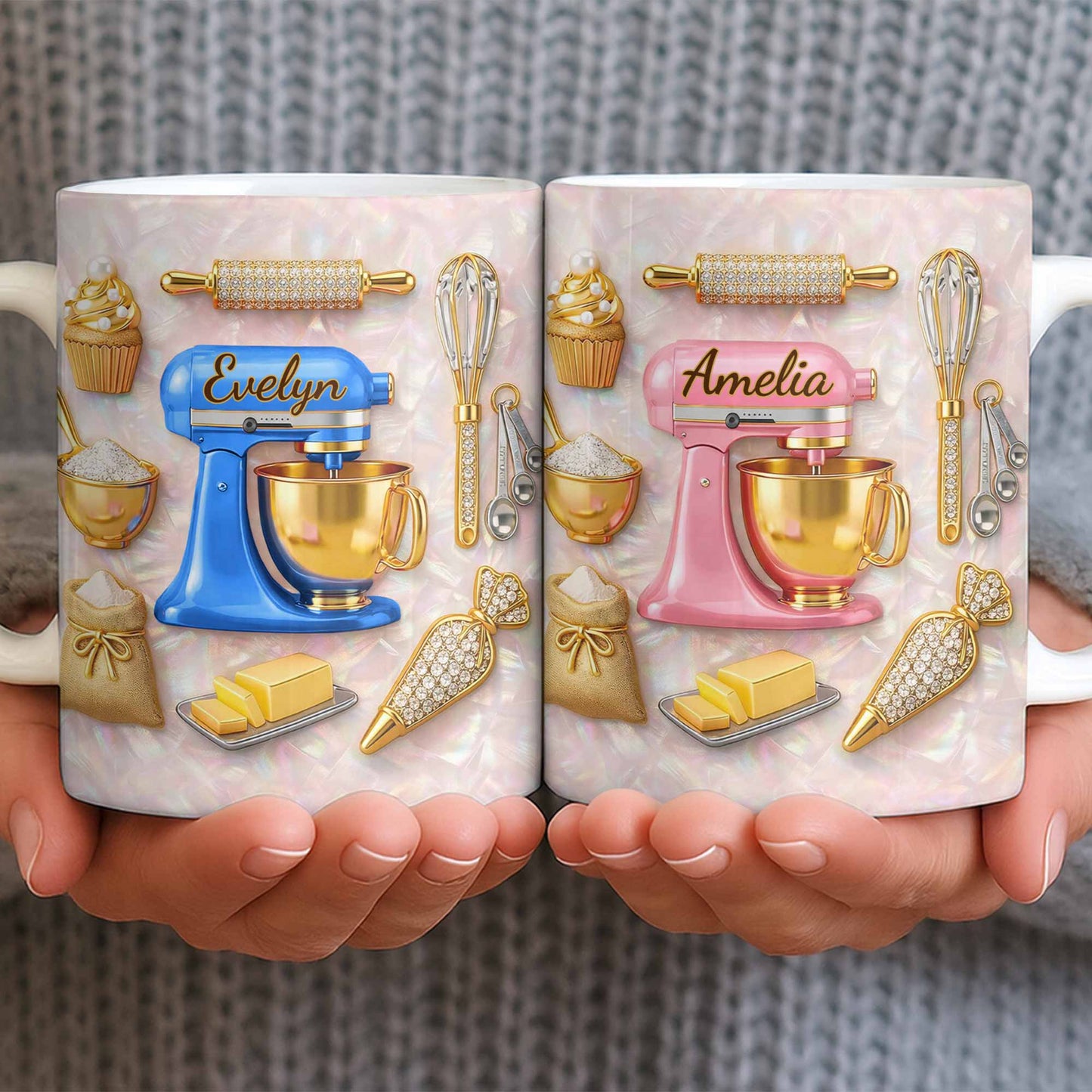 Baking With Love And Style Gold Mixer And Rolling Pin