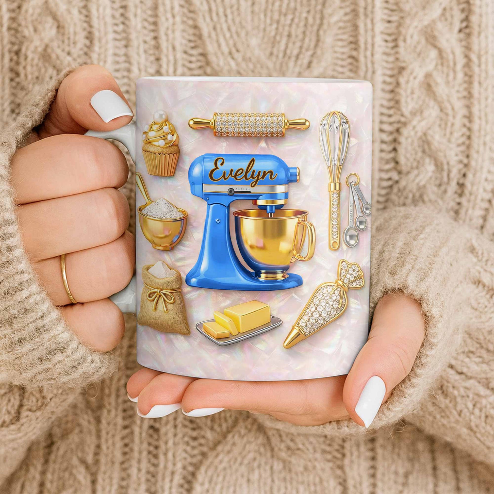 Baking With Love And Style Gold Mixer And Rolling Pin