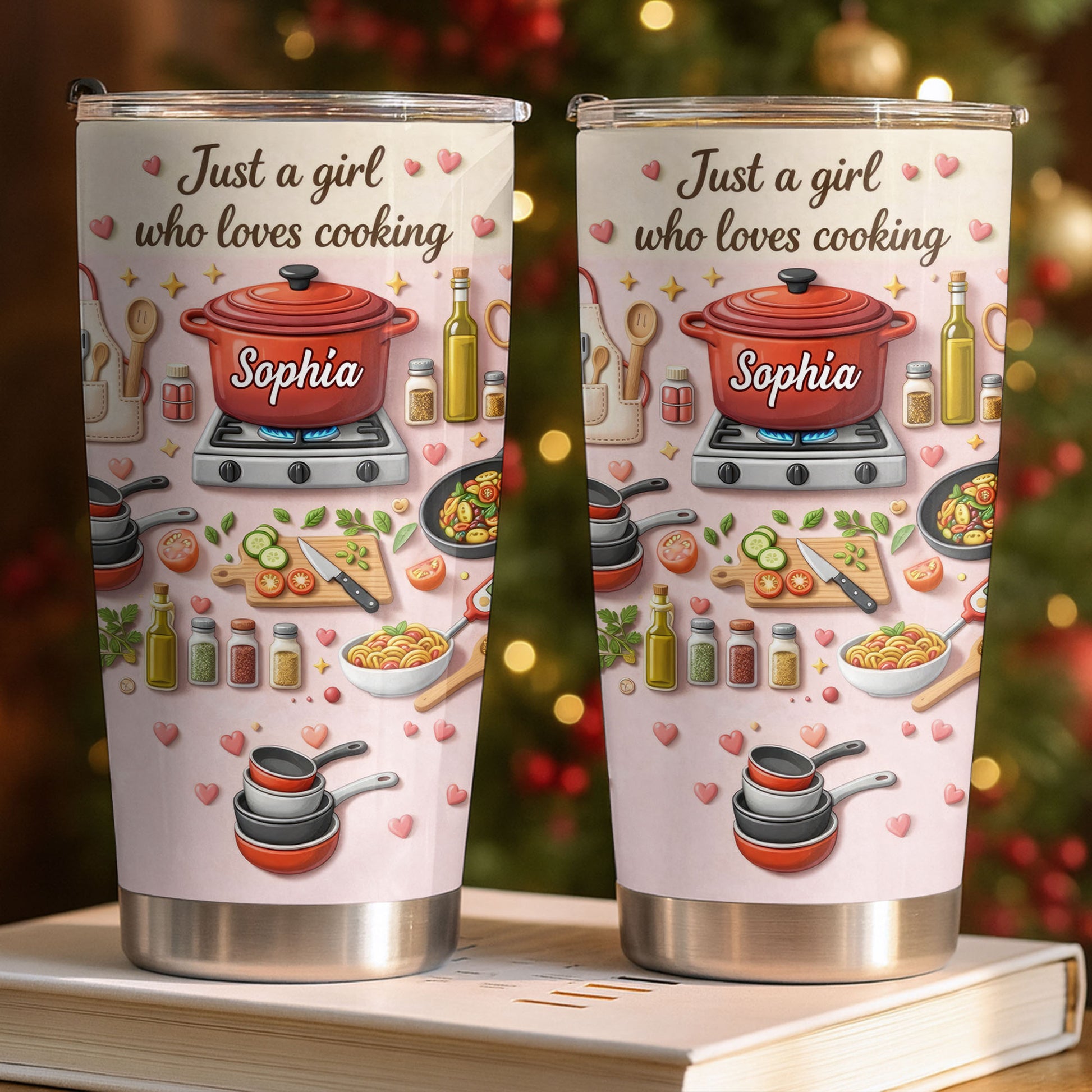 Just A Girl Who Loves Cooking With Pot And Kitchen Utensils