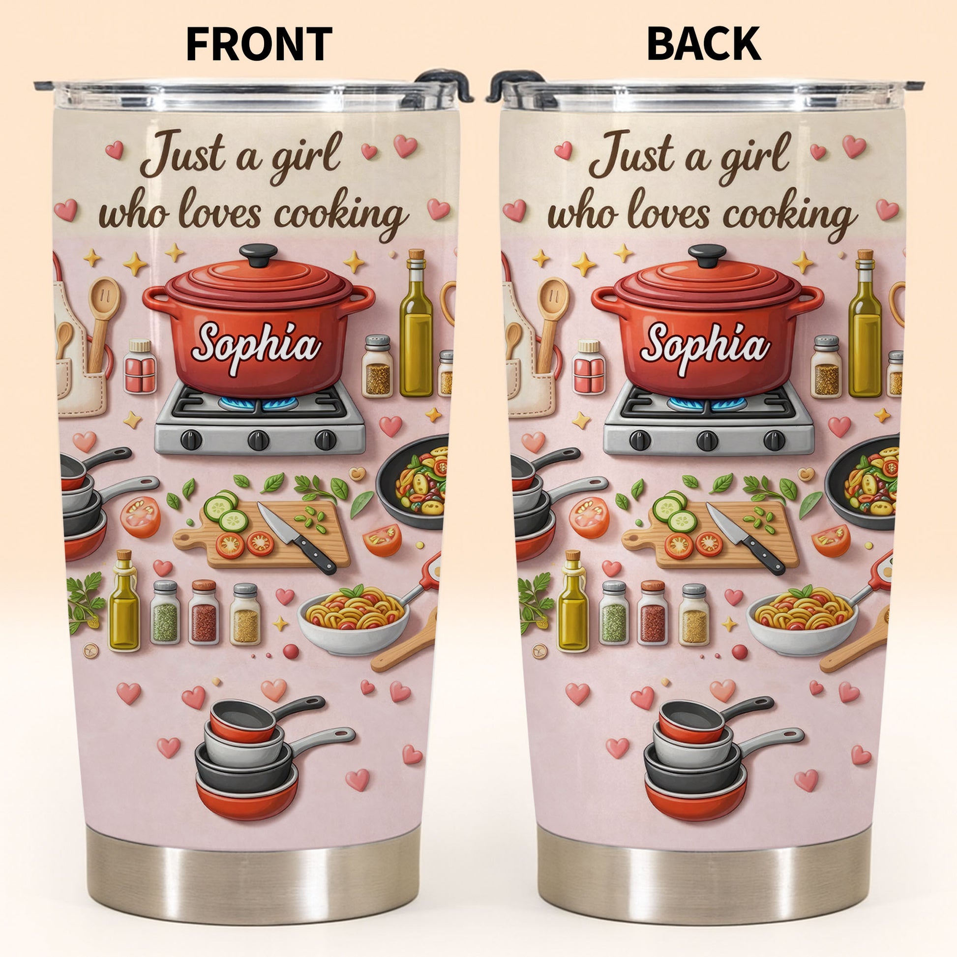 Just A Girl Who Loves Cooking With Pot And Kitchen Utensils