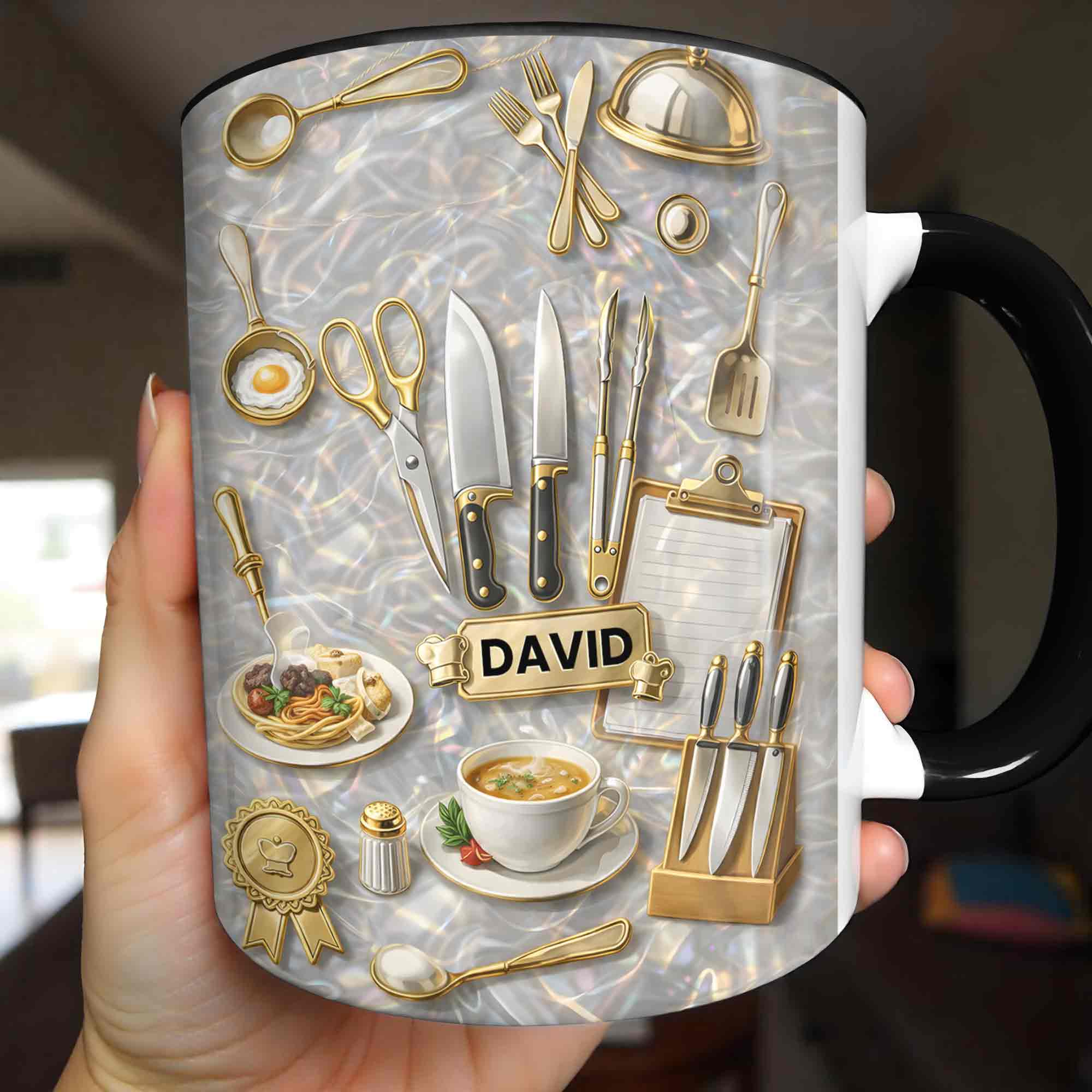 kitchen art personalized prints - utensils, cups,... Master Chef In The Making, Personalized Custom Accent Mug, Gift For ...