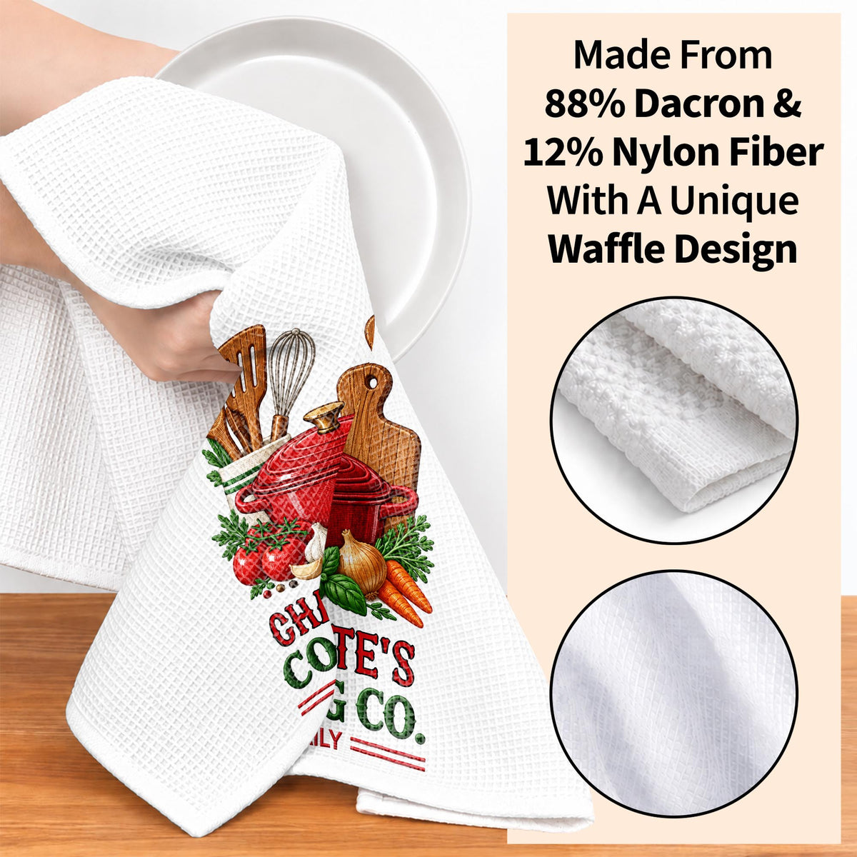 Cooking Co Open Daily Red Pot And Fresh Vegetables - Personalized Kitchen Towel - COOK084_TOWL