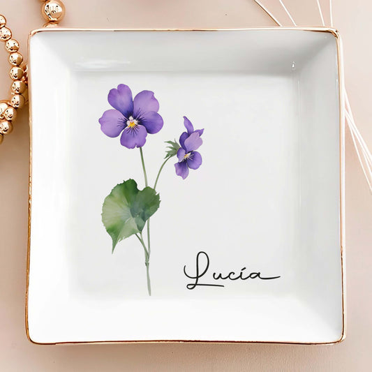 Blossom With Joy - Personalized Custom Jewelry Dish - CP001_SCRD