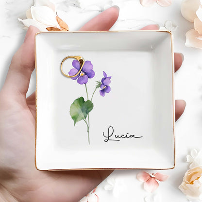 Blossom With Joy - Personalized Custom Jewelry Dish - CP001_SCRD