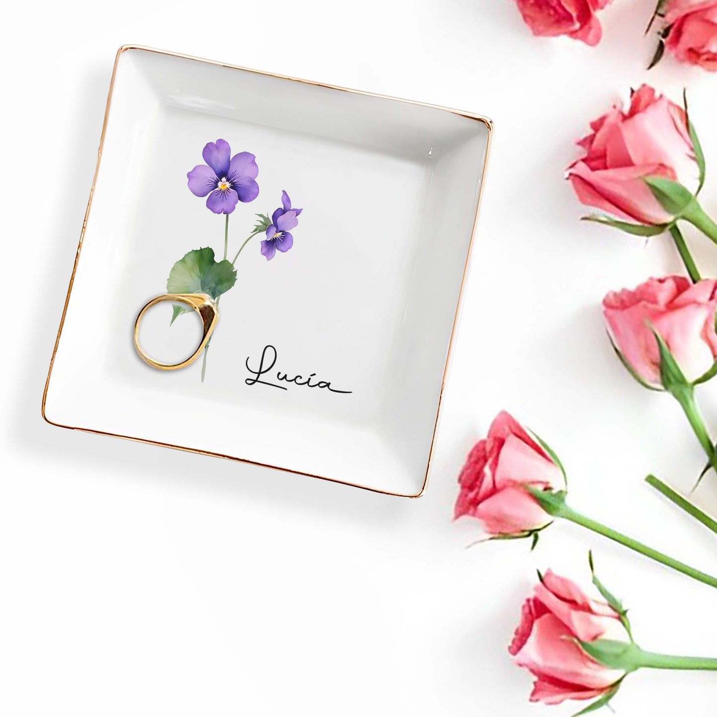 Blossom With Joy - Personalized Custom Jewelry Dish - CP001_SCRD