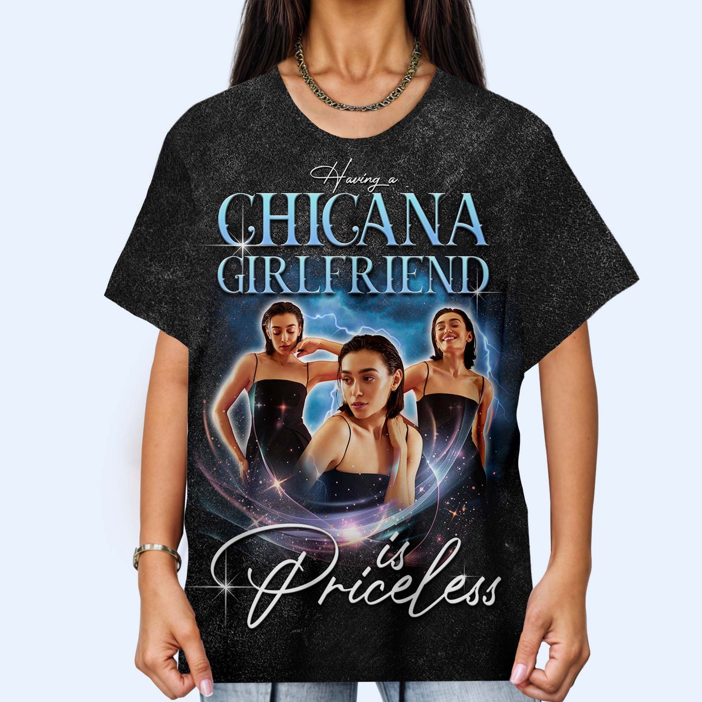 Tener una novia chicana no tiene precio - Camiseta unisex personalizada con estampado completo - CP003_3T