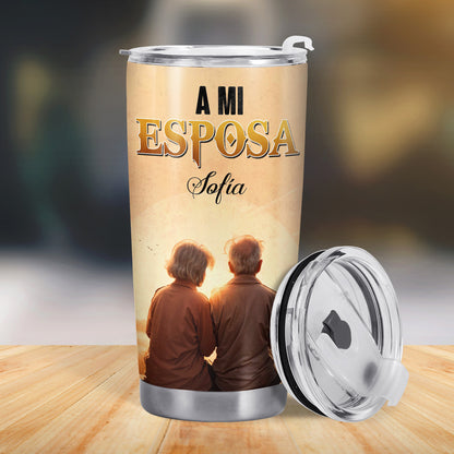 A Mi Esposa - Vaso de acero inoxidable personalizado de 20 oz y 30 oz - CP004_TB