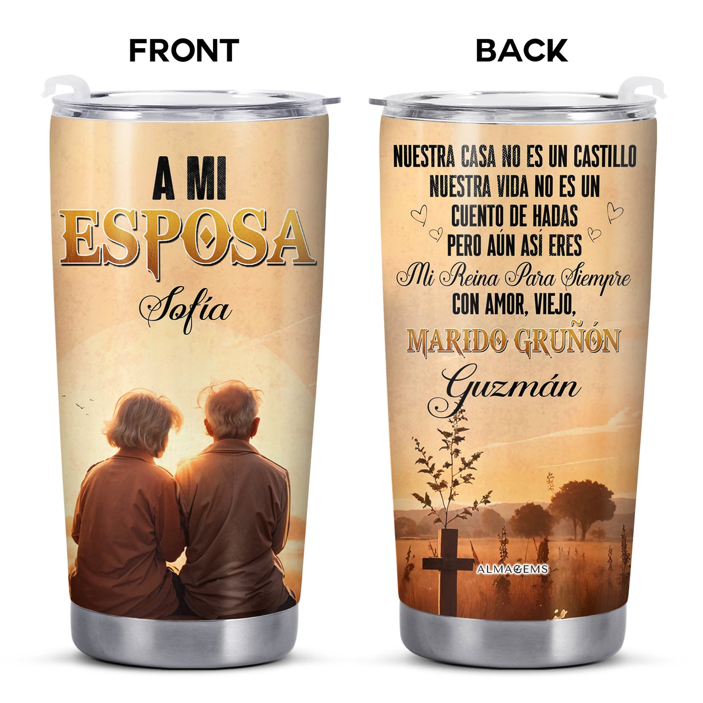 A Mi Esposa - Personalized Custom Stainless Steel Tumbler 20oz 30oz - CP004_TB