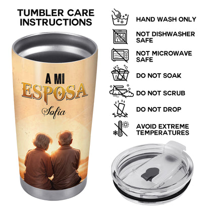 A Mi Esposa - Personalized Custom Stainless Steel Tumbler 20oz 30oz - CP004_TB