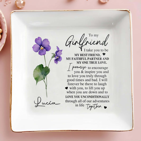 To My Girlfriend, I Take You To Be My Best Friend - Personalized Custom Jewelry Dish - CP006_SCRD