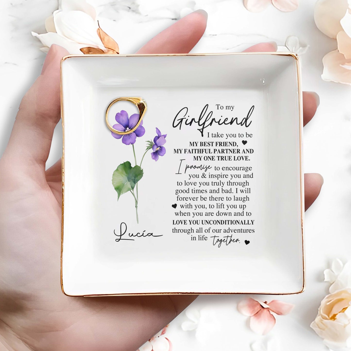 Para mi novia, te considero mi mejor amiga - Plato de joyería personalizado - CP006_SCRD