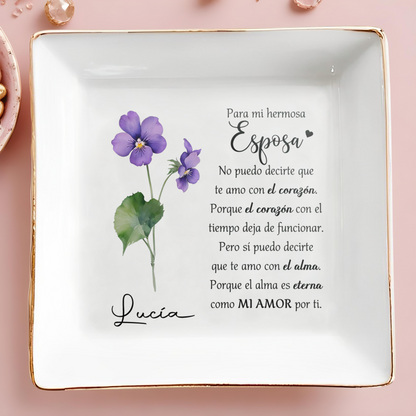 Para mi hermosa esposa - Plato de joyería personalizado - CP012_SCRD