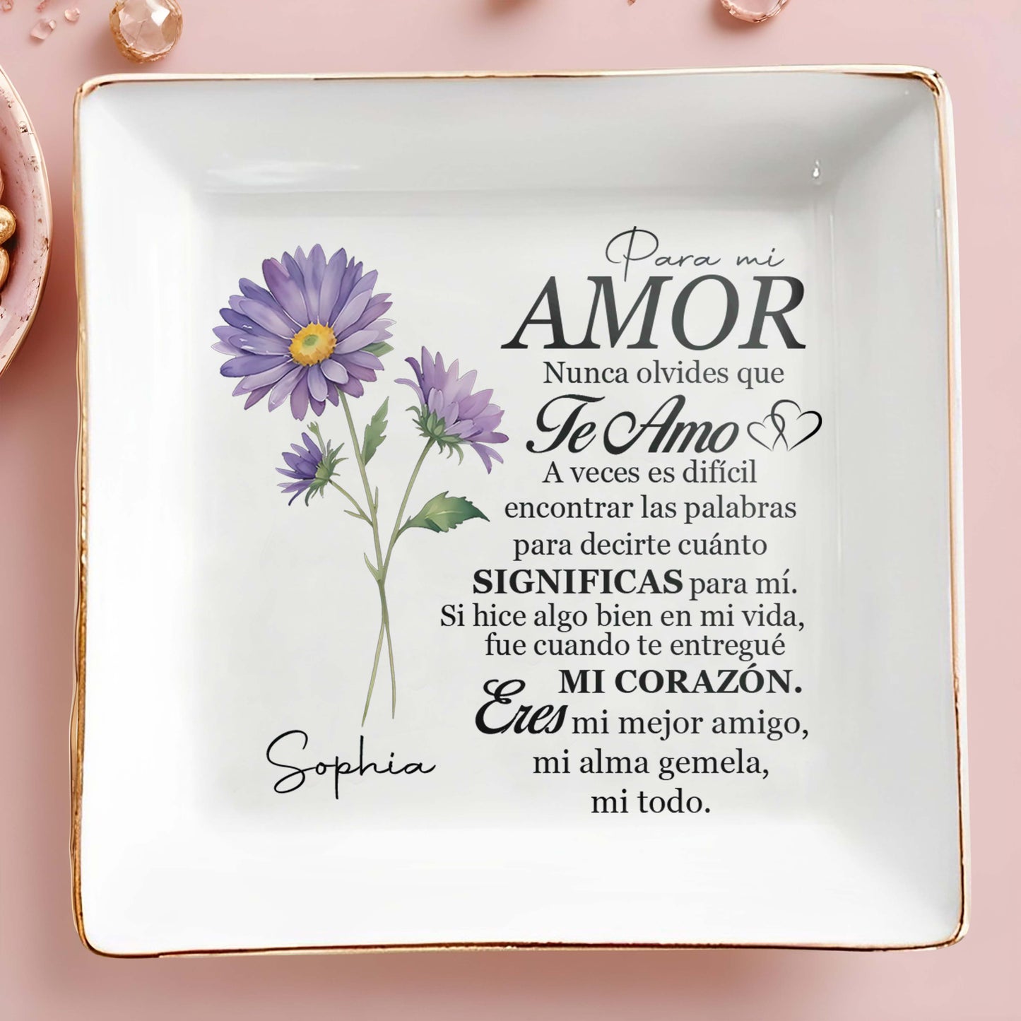 Para Mi Amor - Personalized Custom Jewelry Dish - CP016_SCRD