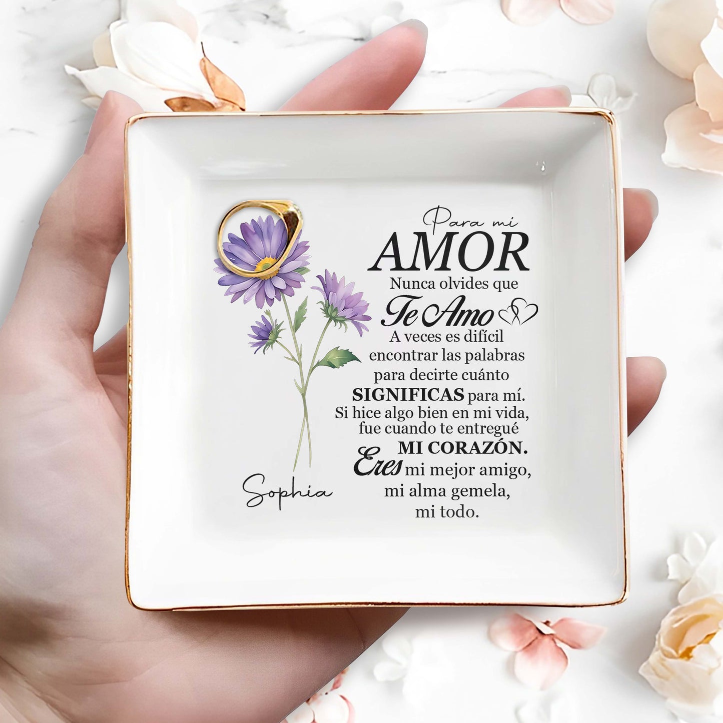 Para Mi Amor - Personalized Custom Jewelry Dish - CP016_SCRD