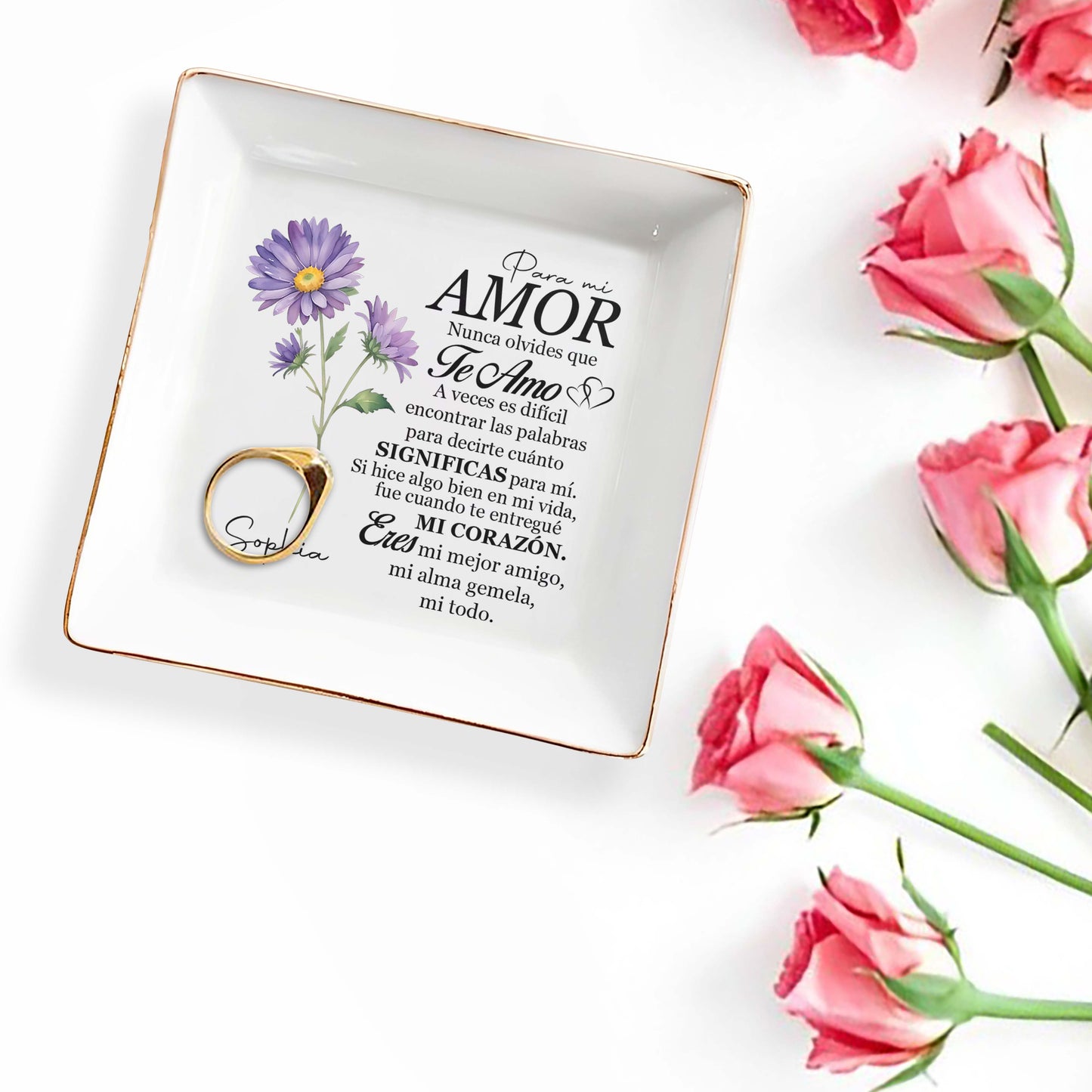 Para Mi Amor - Personalized Custom Jewelry Dish - CP016_SCRD