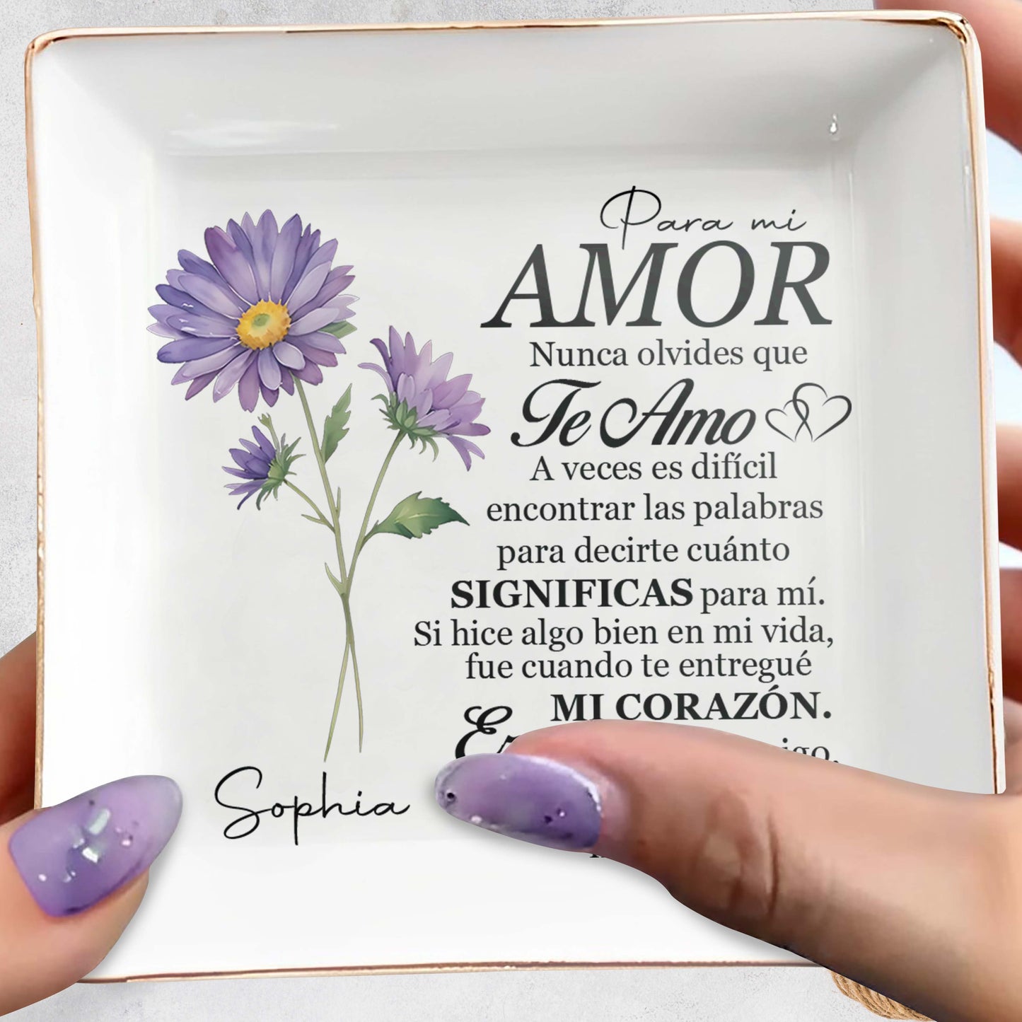 Para Mi Amor - Personalized Custom Jewelry Dish - CP016_SCRD