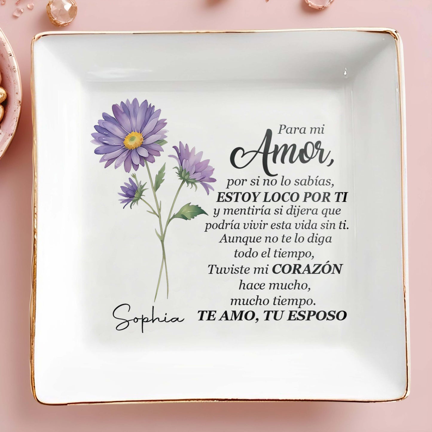 Para Mi Amor - Personalized Custom Jewelry Dish - CP017_SCRD