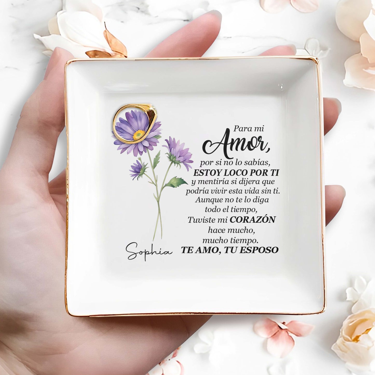 Para Mi Amor - Personalized Custom Jewelry Dish - CP017_SCRD