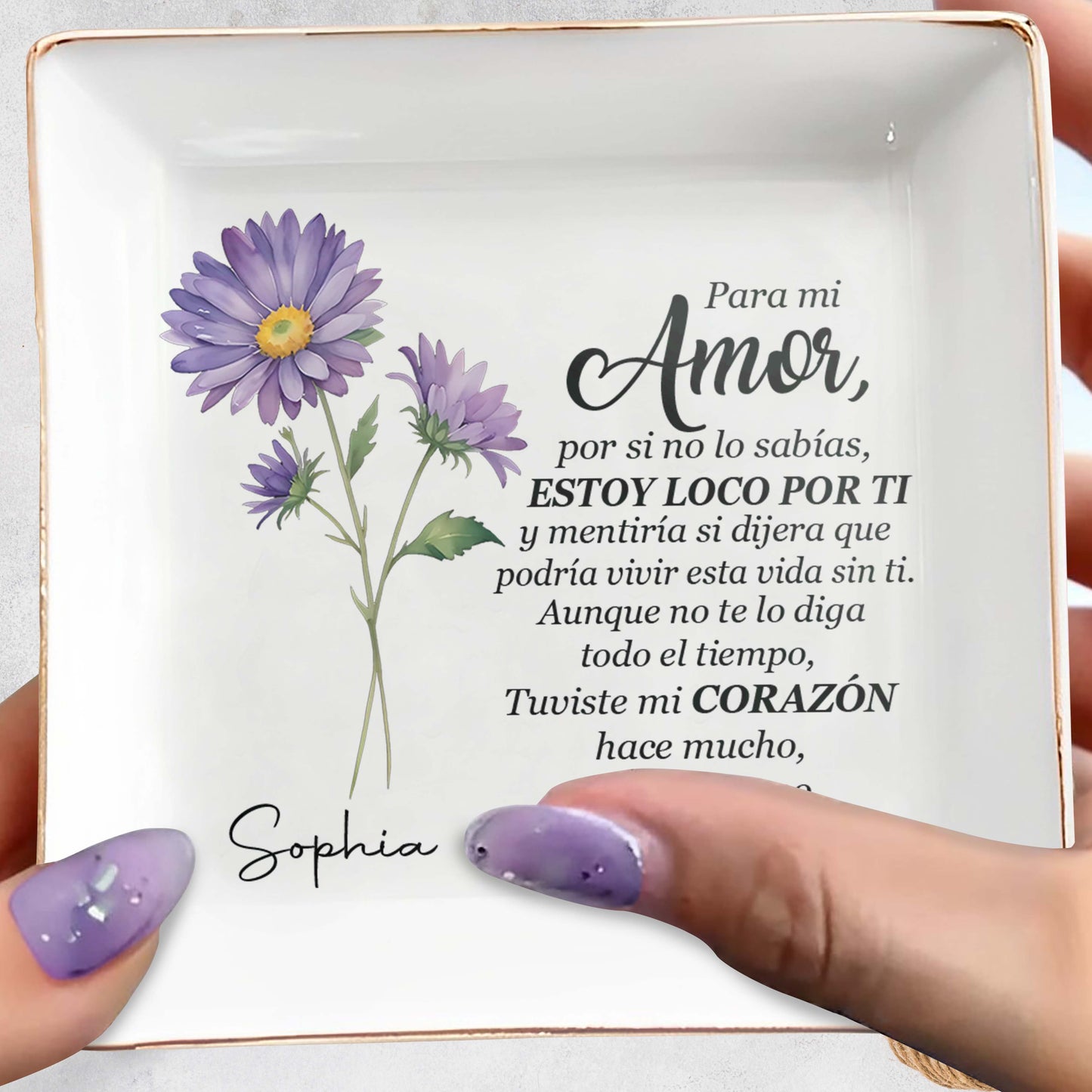 Para Mi Amor - Personalized Custom Jewelry Dish - CP017_SCRD