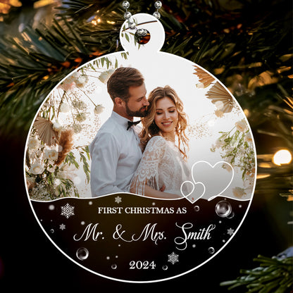 First Christmas As Mr. & Mrs. Custom Ornament - Personalized Custom Acrylic Ornament, Car Ornament - CP026_HGO