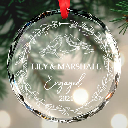 Celebrate Your Forever Love - Personalized Custom Circle Glass Ornament - CPL001_CGOR