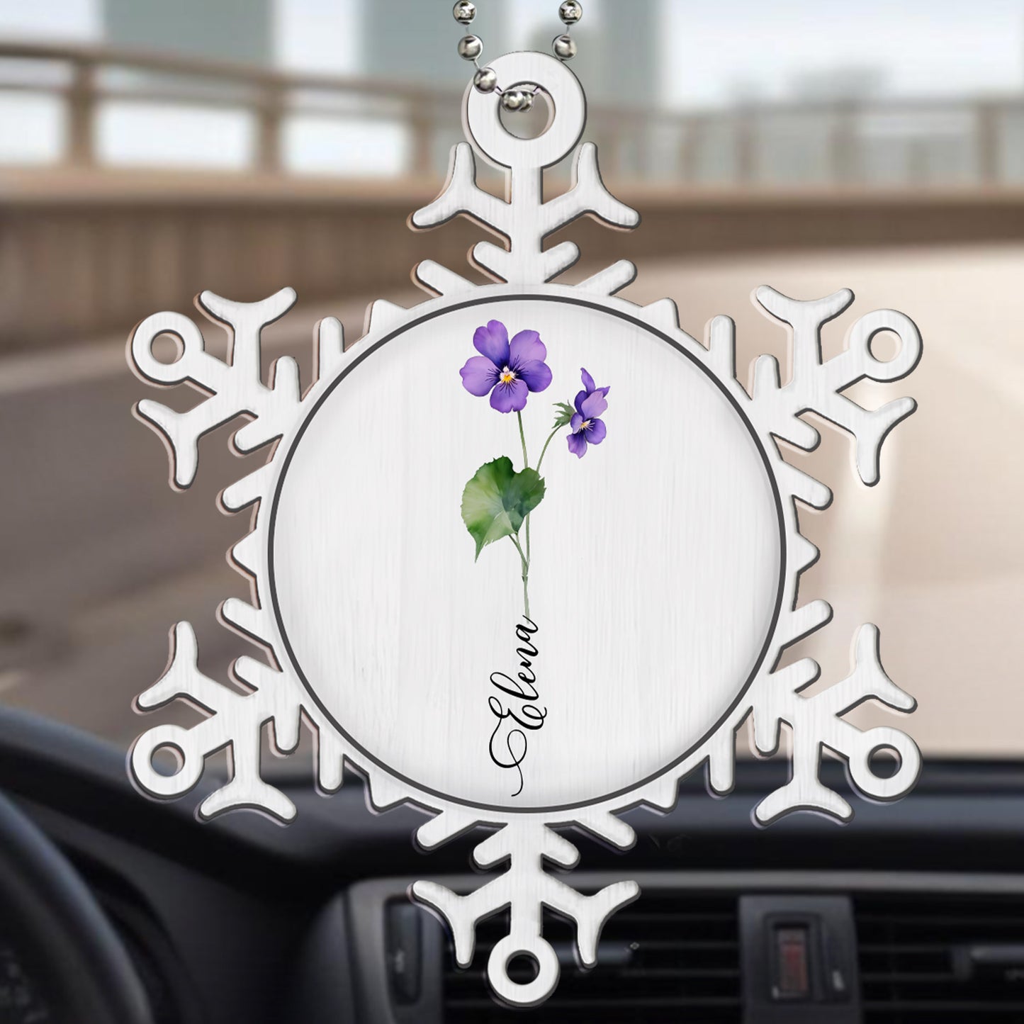 Cherish Every Moment Purple Flower Ornament