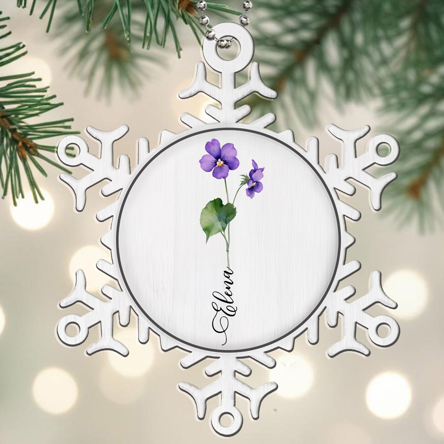 Cherish Every Moment Purple Flower Ornament