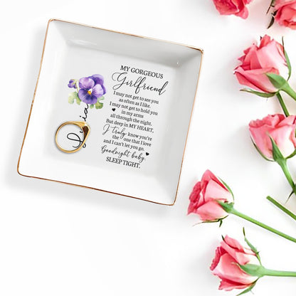 My Gorgeous Girlfriend, Sleep Tight Message - Personalized Custom Jewelry Dish - CPL017_SCRD