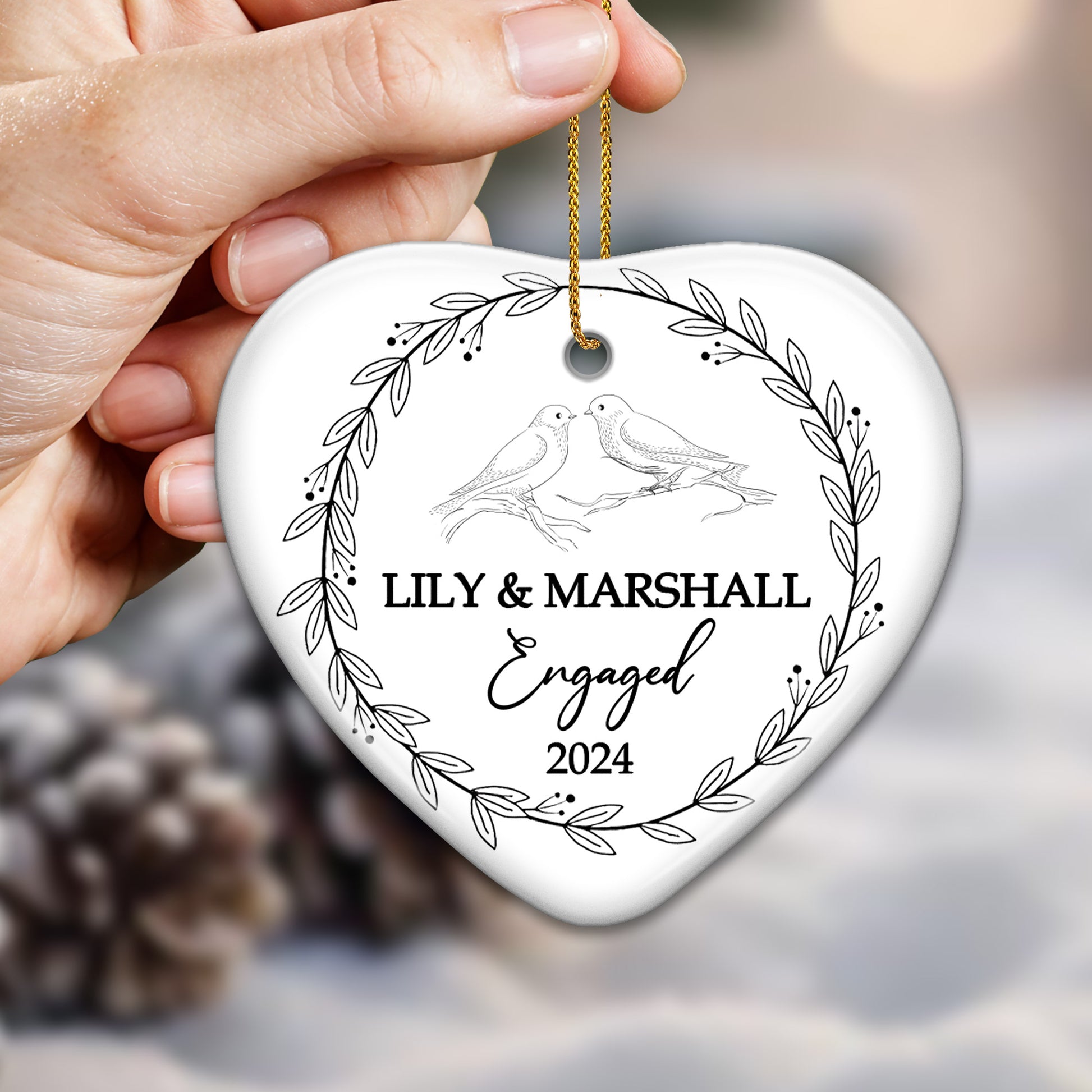 Celebrate Your Engagement With Love Ornament